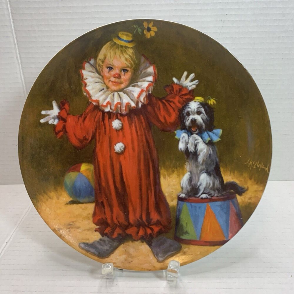 1982 McClelland TOMMY THE CLOWN Collector Plate Children's Circus Collection‎